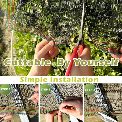 55% Shade Cloth for Garden, Black Shade Net 6X4 FT - size: 6X4 FT