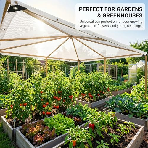 White Plant Sun Protection Net with Zip Ties,79 * 118inch White Shade Cloth for Garden with Reinforced, Plant Shade Nylon Cloth Grommets for Greenhouse Plants Patio (2 * 3m) - color: 2*3m