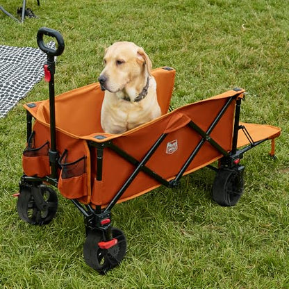 Timber Ridge 47" L Collapsible Wagon with Tailgate & Brake - color: Orange