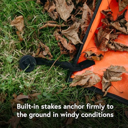 Leaf Tarp for Fast Yard Cleanup –Leaf Collection Tarp with 6 Handles & Ground Stakes – Lawn Leaf Bag for Raking, Garden Debris & Yard Waste Removal, Wind Proof, 5’ x 7’ Large Capacity - size: 5' x 7'