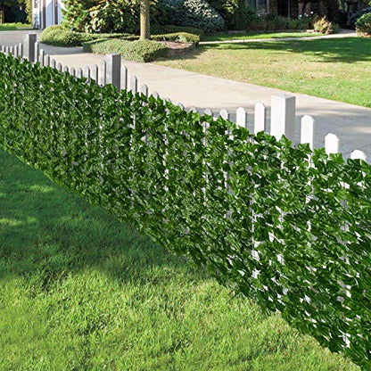 DearHouse 118x39.4in Artificial Ivy Privacy Fence Wall Screen, Artificial Hedges Fence and Faux Ivy Vine Leaf Decoration for Outdoor Garden Decor - size: 118*39.4inch