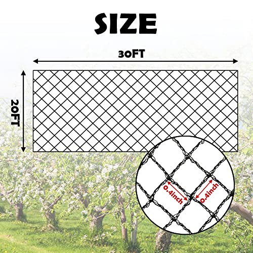 Bird Netting 20x30 Ft, 1/2In Mesh Garden Bird Netting, Fruit Tree Netting - size: 20x30ft-1/2in mesh