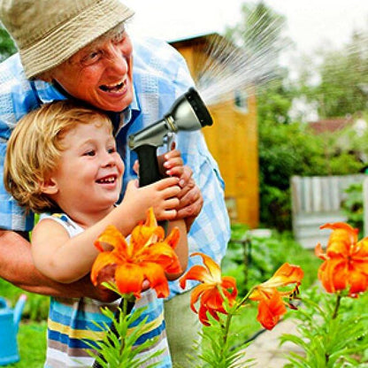 Garden Hose Nozzles,9 Spray Patterns Heavy Duty Metal Hose Sprayer Nozzle - color: Gray
