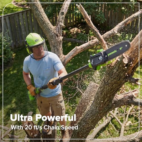 Greenworks 24V 8 in Pole Saw/Pole Hedge Kit, 3.0 Ah Battery and Charger - size: 8" Combo (3.0Ah), style: Telescopic Pole Saw
