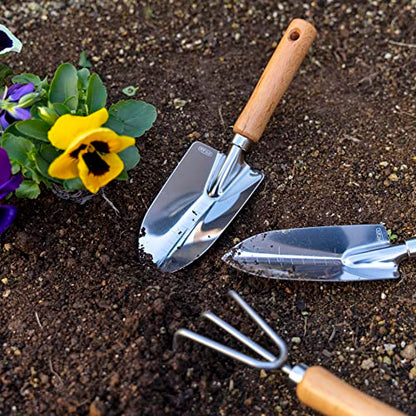 Garden Helper Garden Trowel with Measurements for Planting (Narrow), Garden Hand Shovel Japanese Stainless Steel, Wooden Handle, Made in Japan - style: Trowel (Narrow)