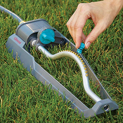 Gilmour 3600 Sq Ft Adjustable Rectangular Lawn Sprinkler, Oscillating, Large Area Coverage, For Lawn and Garden, Gray
