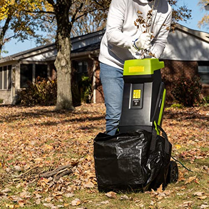 Earthwise GS015 15-Amp Electric Corded Chipper/Shredder with Collection Bag - style: 15-Amp, 8:1 Thick Mulch Ratio