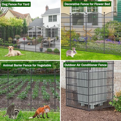 10 Panel No Dig Decorative Garden Fence 48" H x 22.6'L Outdoor Dog Barrier - size: 48 in(H) X 22.6 ft(L)
