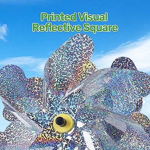 BATTIFE Preassembled Reflective Pinwheels for Yard & Garden, Silver, 6 Pack - color: Silver, size: 6 Pack