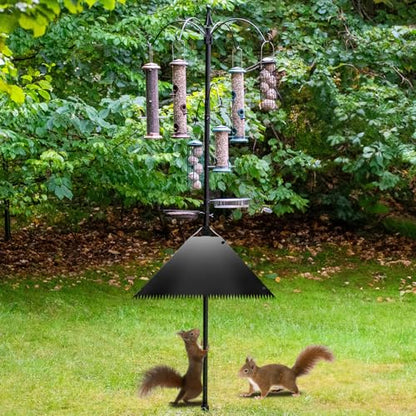 Metal Squirrel Baffles with Spikes - Galvanized Steel Squirrel Guards for 4x4 Posts and Bird Feeder Poles - Keeps Squirrels and Raccoons out of Birdhouses (1 Pack)