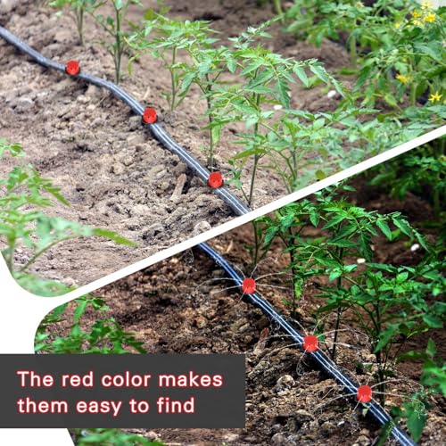120 PCS Irrigation Drippers Sprinklers,1/4 Inch Drip Emitters, 360 Degree Adjustable Flow Dripper, 8-Hole Irrigation Nozzles for Flower Plant Watering System