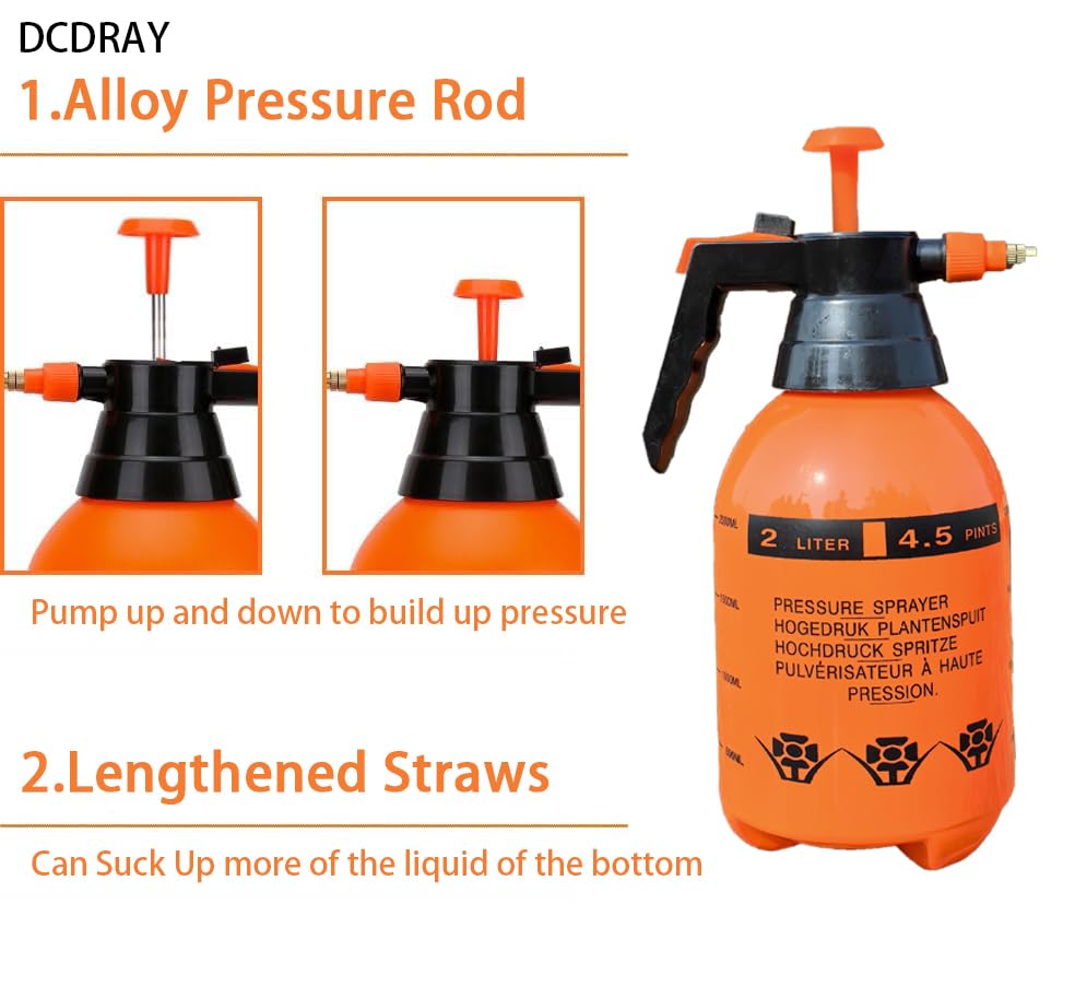 2L Handheld Garden Pump Sprayer (2L Orange) - color: 2L Orange