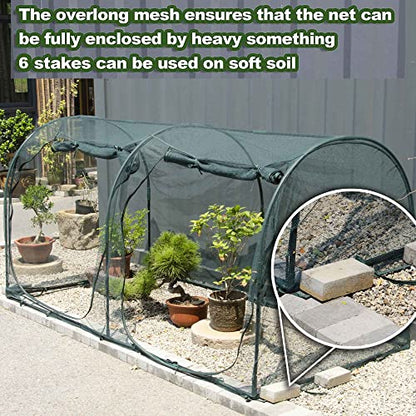 Large Tunnel 8.2'x4' Plant Netting Cover 4FT Tall Crop Cage Netting Pest Guard Cover for Vegetables Fruits Durable Gardening Net for Plant and Animal - style: 98*49*49inches Tunnel Net