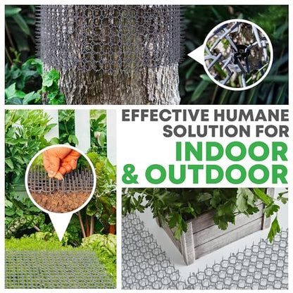 Petfolio 12 Pack Scat Mat for Cats - 16 x 8 Inch Cat Deterrent Mat with Spikes with 1 Inch Spikes, 6 Garden Staples & 10 Zip Ties. Pet Training Mat for Cat Repellent Indoor & Outdoor - size: 7.9 x 15.7 in