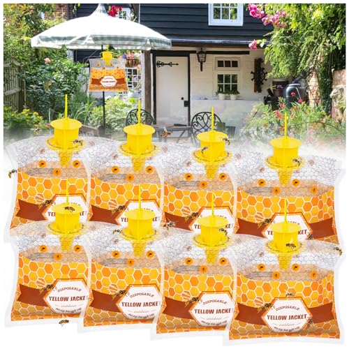 Outdoor Disposable Yellow Jacket & Wasp Traps 8 Pack - size: 8 Pack