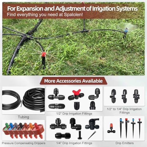 60PCS 3 GPH Pressure Compensating Drip Irrigation Spot Watering Drippers/Emitters, Self-Cleaning Constant Flow Drip Irrigation Emitters Heads Irrigation Drippers Parts for Drip Irrigation System - color: 60PCS, size: 3 GPH