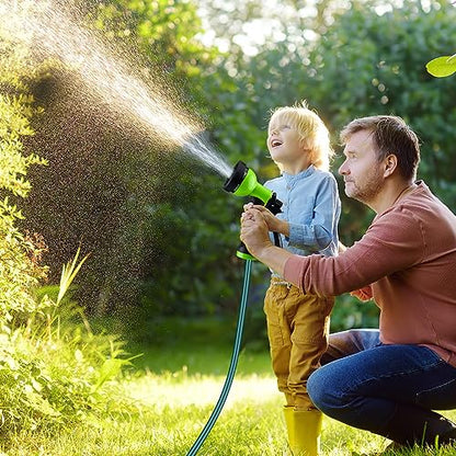 Pangda Expandable Coil Garden Hose 25 ft with Spray Nozzle, Green - color: Green, size: 25 Ft