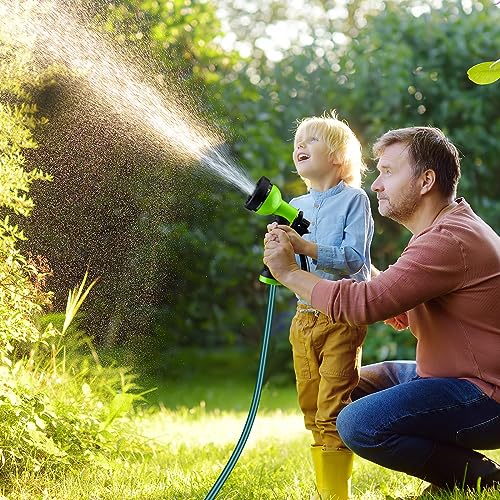 Pangda Expandable Coil Garden Hose 100 ft with Spray Nozzle, Green - color: Green, size: 100 Ft