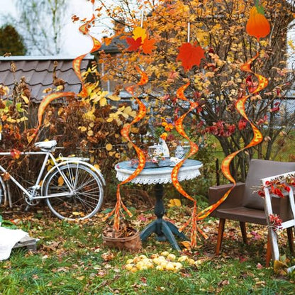 Beeveer 4 Pcs Fall Wind Socks Outdoor Hanging Nylon Windsock Spinners - style: Fall
