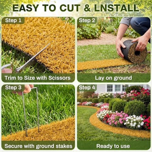 Nuanchu 5.5 in x 20 ft Recycled Rubber Walkway, Brown Rubber Mulch Mat Roll - color: Brown, size: 5.5 in x 20 ft