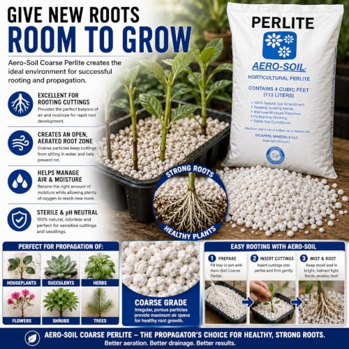 AeroSoil Perlite Premium Horticultural Grade Soil Additive Drainage and Growth - Coarse 4 Cubic Foot 3 Pack - color: 3 PACK