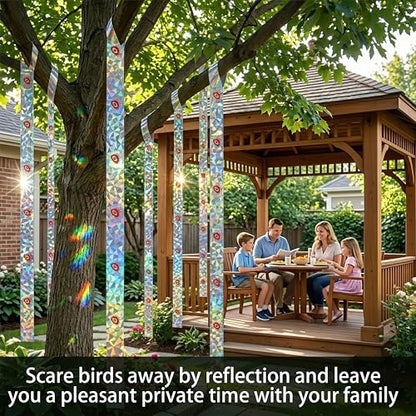 Birds Scare Ribbon, Double-Sided Reflective, Reflective Flash Tape Scare, Keep Pigeons, Hawks, Woodpeckers, Geeses Away from Gardens,Farms,Trees - size: 260 Ft*1