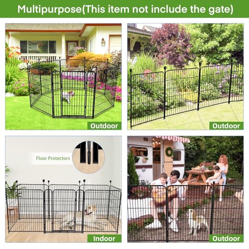 ADAVIN 48in Tall Garden Fence No Gate, 8 Panels Dog Fence Outdoor 17.7 Ft - size: 48in(H) 8panels no gate-New