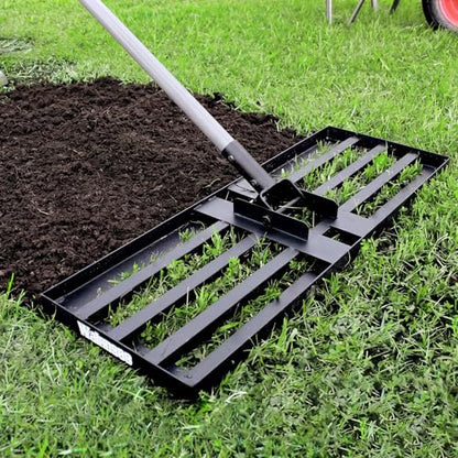 Walensee Lawn Leveling Rake, 30"x10" Leveler with 7FT Handle for Soil - size: 7FT 30"x10"