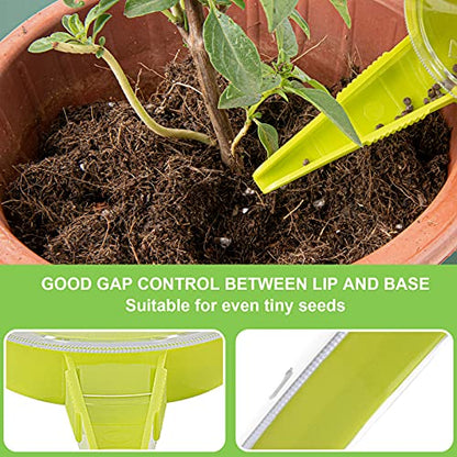 Sowing Seed Dispenser Hand Tool, 6 Pack Handheld Garden Seeder Sower Planter with 5 Dial Settings, Ideal for Small Seeds of Flowers, Vegetables, Outdoor/Indoor（ Light Green）
