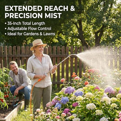 All Metal Sprayer Wand Replacement, Adjustable Garden Watering Wand, Stainless Steel Sprayer Nozzle, Pump Sprayer Wand for Gardening and Lawn Care