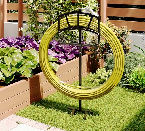 Fire Beauty Freestanding Steel Garden Hose Holder for Yard Lawn Outdoor - style: Noble design