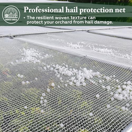 SATINIOR 16.3x10 ft Garden Hail Netting Heavy Duty for Raised Beds, White