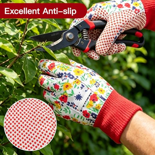 5 Pairs Gardening Gloves for Women 1 Gloves with Claw and 4 Floral Glove with Non-Slip Grip Yard Work Glove Light Working for Weeding Planting