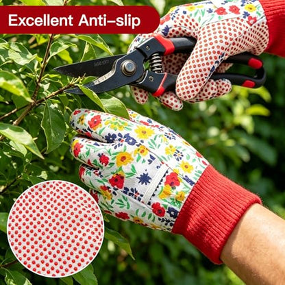 5 Pairs Gardening Gloves for Women 1 Gloves with Claw and 4 Floral Glove with Non-Slip Grip Yard Work Glove Light Working for Weeding Planting