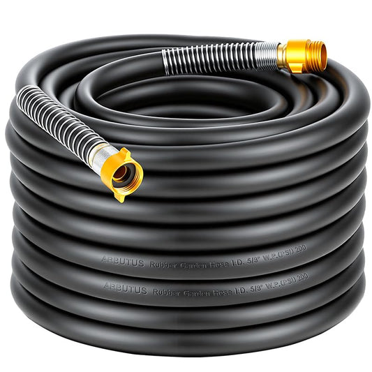 Garden Hose 5/8"x 75ft 4-Layer Heavy Duty Water Hose 800 Burst PSI Black - size: 75ft
