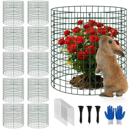 10 Pack 12x14 Inch Plant Cages, Metal Garden Protector from Animals - color: 10 Pack, size: 12x14 IN