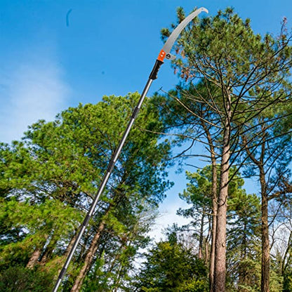 Walensee 7.7FT Pole Saw for Tree Trimming, Manual Tree Saw with Steel Blade & Adjustable Stainless Steel Extension Pole, Lightweight Long-Reach Tree Trimmer & Pole Pruner at Forestry Yard Garden Patio - size: 7.7 FT