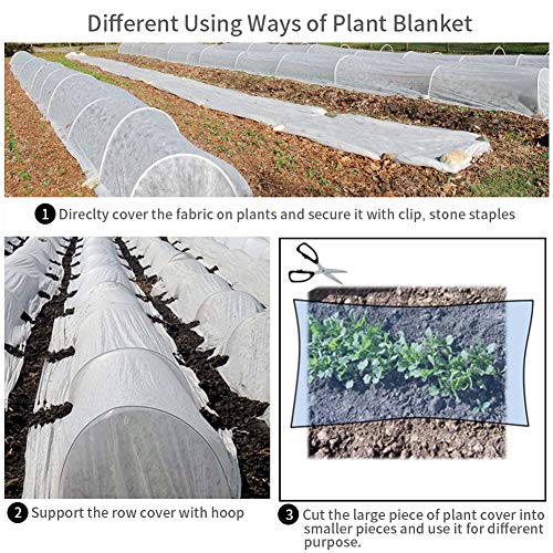 REMIAWY Plant Covers Freeze Protection, 10FTX33FT Frost Cloth Plant Cover Blanket for Outdoor Plants Floating Row Covers for Garden Vegetables Raised Beds Insect Protection Season Extension