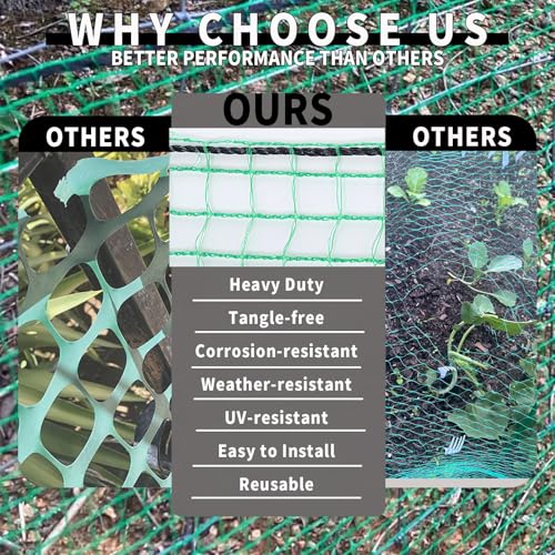 POYEE Deer Fence Netting 4x100ft Plastic Mesh Netting for Garden Protection - color: Green, size: 4x100ft