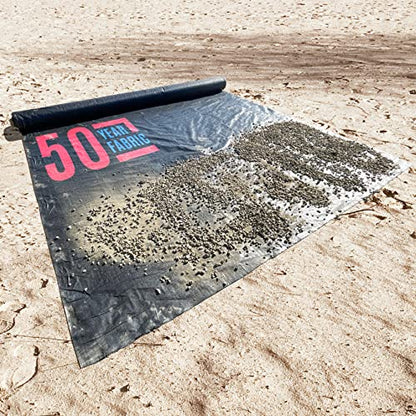 Sandbaggy 17 ft x 100 ft Landscape Fabric, Extra Wide Heavy Duty Weed Barrier Fabric, 100% Virgin Polypropylene Ground Cover for Organic Gardens, Farm Rows, Pathways, Mulch and Gravel - size: 3 oz - 17.5 ft x 100 ft Roll