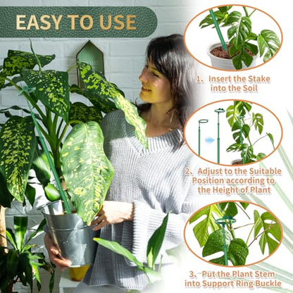 Telescoping Plant Stakes, 7Pcs 17.9IN to 42.3IN Adjustable Monstera Support - size: 25Inches 7Pack