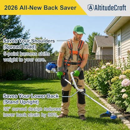 2-in-1 Weed Eater Handle Extension and Trimmer Harness Kit - size: Pro-Grade Trimmer Kit