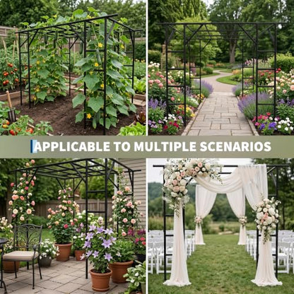 Garvee Large Grape Vine & Cucumber Trellis, 132 inches Garden Arch Trellis - size: 11 x 7.7 x 7.5 Ft T-Insert-Fit