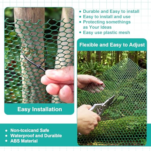 Plastic Mesh Fence Roll Black, 24inx50ft, with 50 Zip Ties