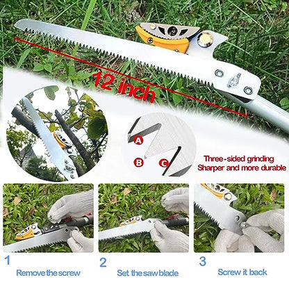 4.6-10 Ft Telescoping Tree Pruner, Long Reach Pole Saw Branch Trimmer