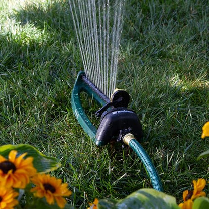 Melnor 65150AMZ Oscillating Sprinkler, 15 Precision Nozzles, Adjustable Spray Range, Waters Up to 2,650 Sq. Ft., with QuickConnect Bundle, Green, Yellow - style: 2,650 sq. ft.