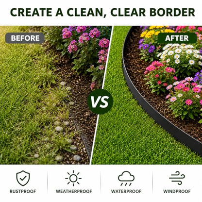 40FT Steel Landscape Edging (12-Pack, 40" L x 6" W) - color: 40'' L x 6'' H, style: 12 Pack