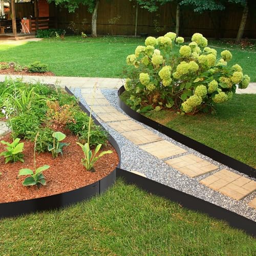 6-Pack Metal Landscape Edging 12 inch x 20 ft, Black Powder Coated - size: 12 inch