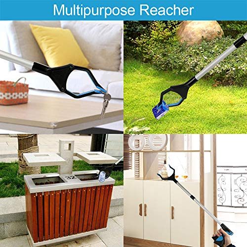 Grabber Reacher Tool, 32" Foldable Picker Upper Grabber, Reaching Tool for Trash Claw Pick Up Stick, Litter Picker, Arm Extension (BLUE1) - color: blue1
