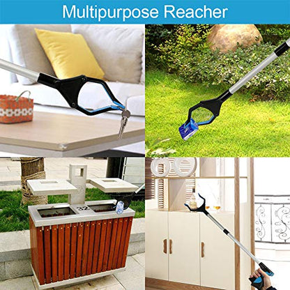 Grabber Reacher Tool, 32" Foldable Picker Upper Grabber, Reaching Tool for Trash Claw Pick Up Stick, Litter Picker, Arm Extension (BLUE1) - color: blue1
